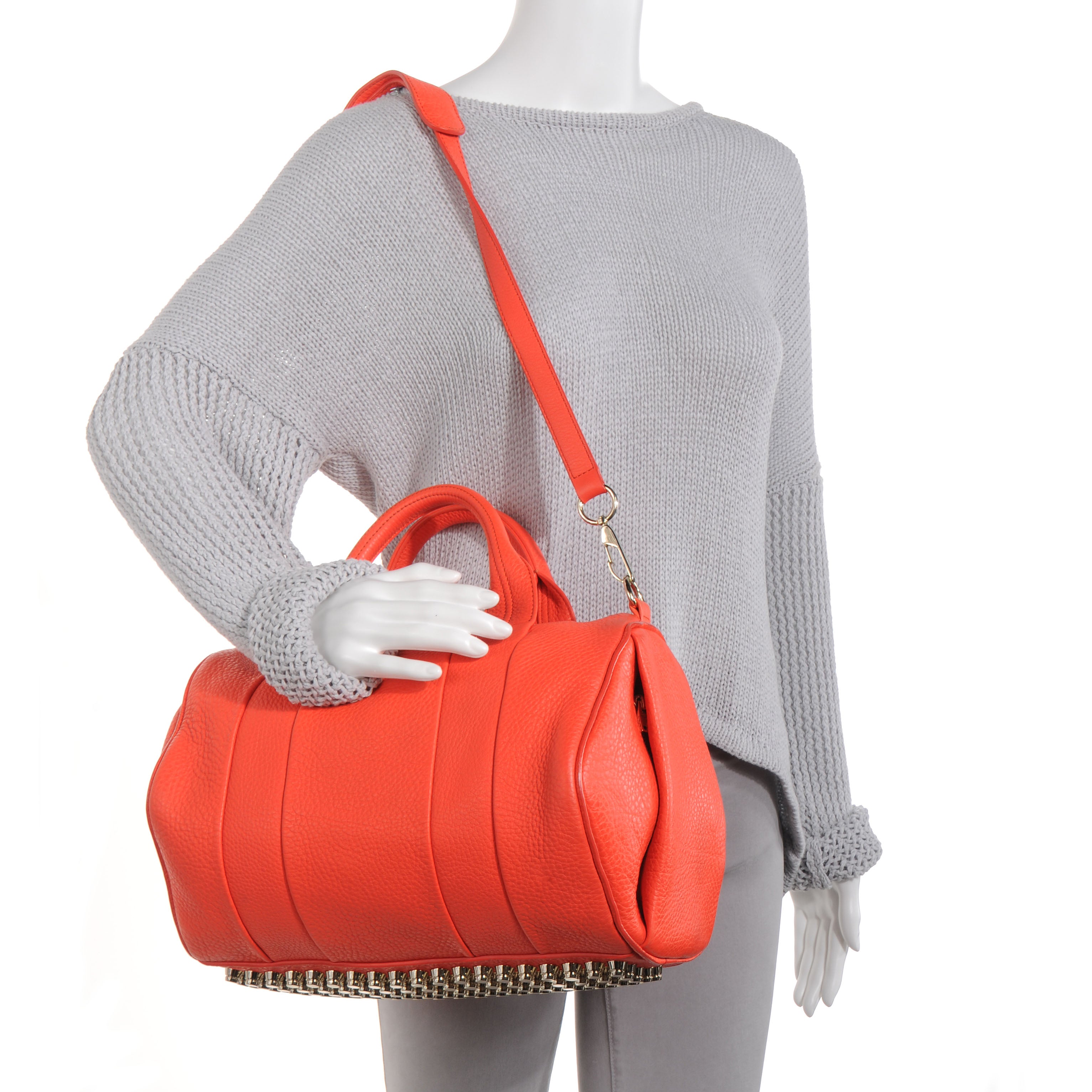 Alexander Wang Leather Rocco Duffel Tangerine 64083 – FASHIONPHILE