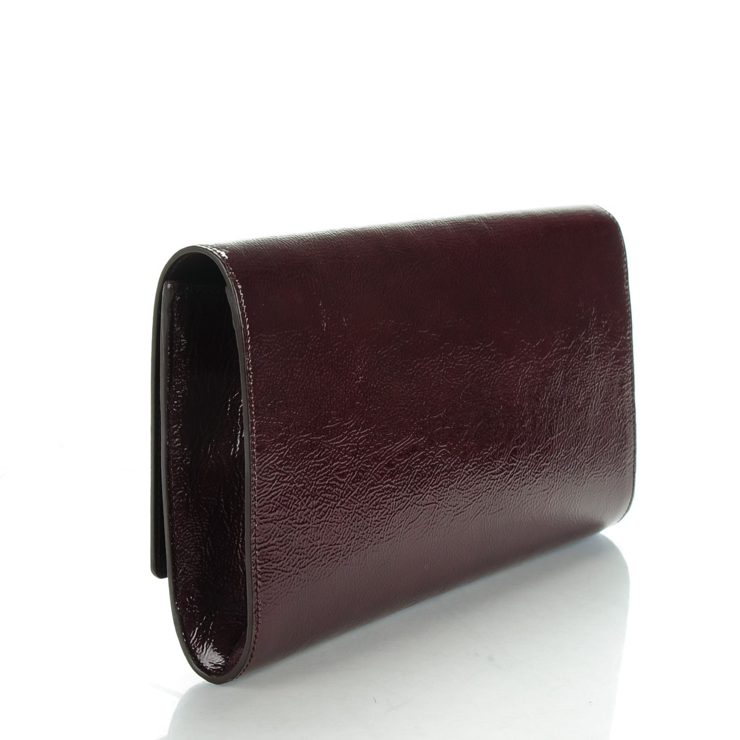 Textured Patent Calfskin Large Belle De Jour Clutch Bordeaux