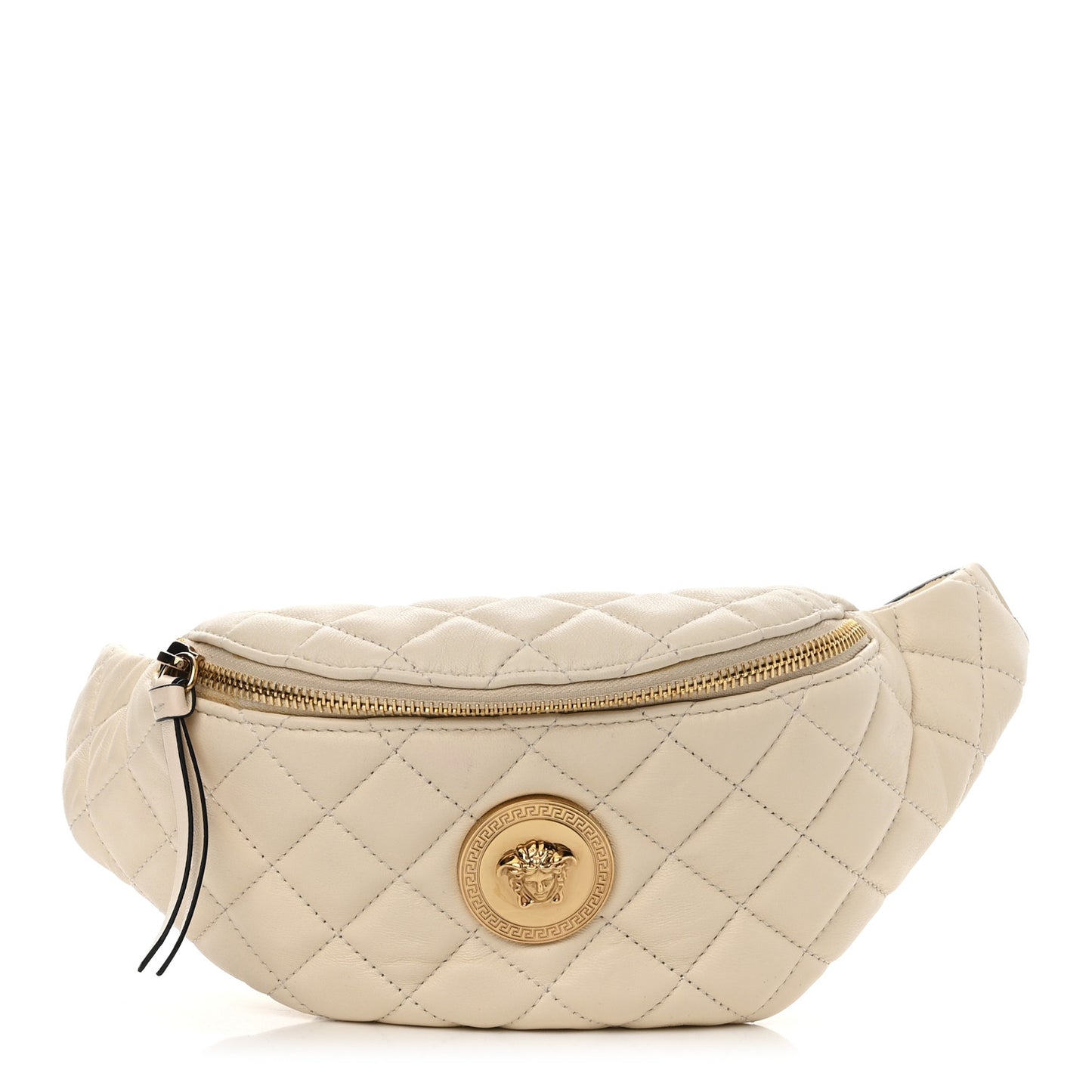 Nappa Quilted Medusa Belt Bag White