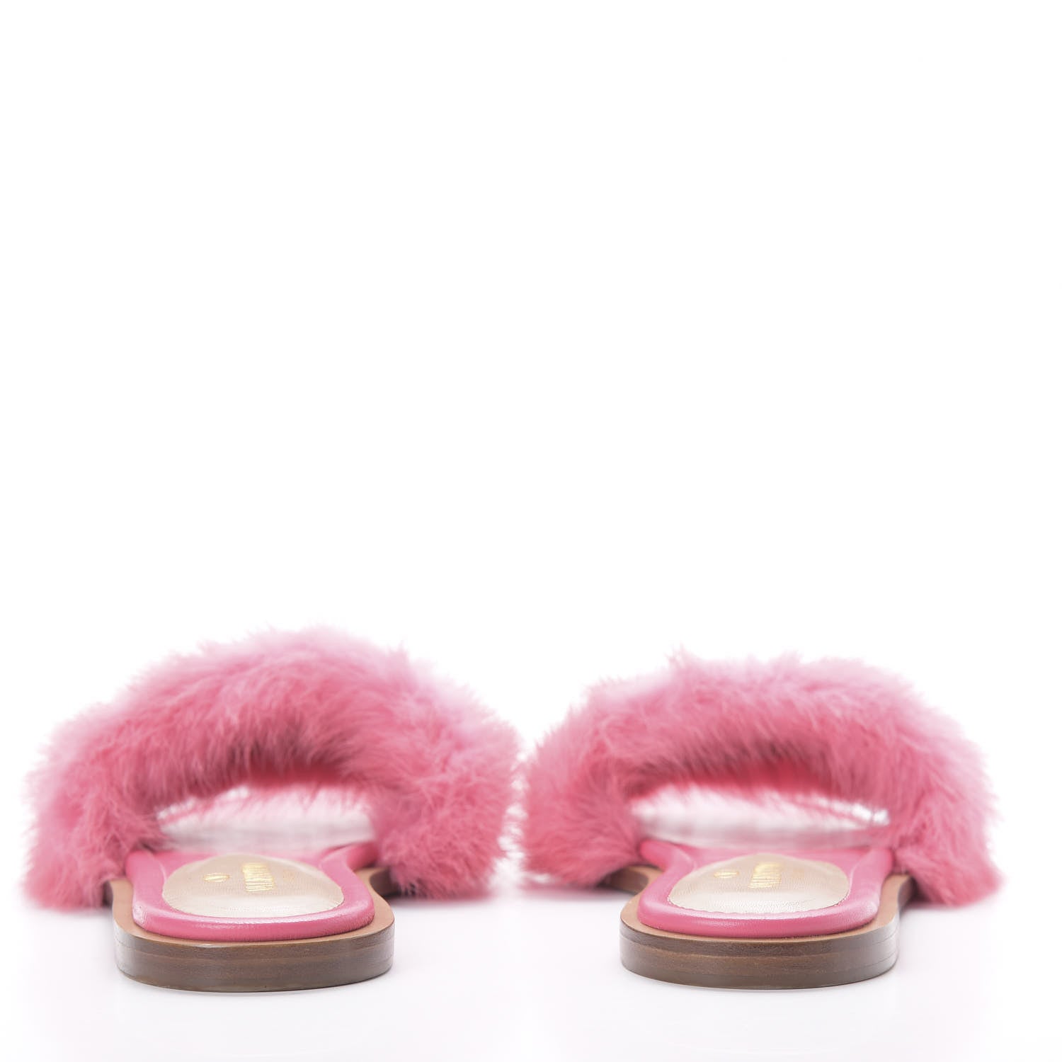 Valentino Garavani Mink Fur Rockstud Flat Slide Sandals 37 Shadow Pink 4 of 10