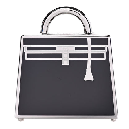 Hermes Lacquered Palladium Kelly Curiosite Charm Black 1 of 4