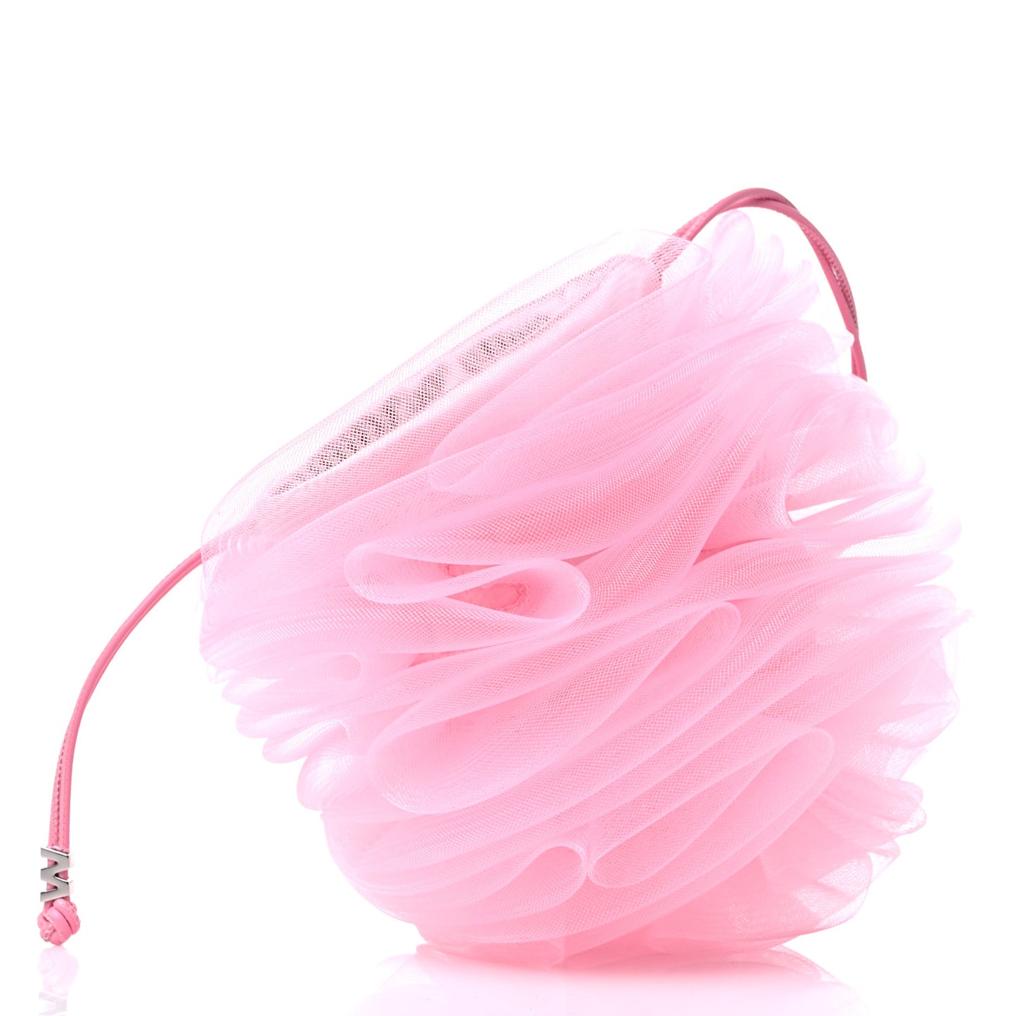 Tulle Mesh Pom Bag Cradle Pink