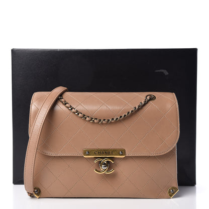 Chanel Shiny Lambskin Quilted Around The Corner Flap Beige 10 of 10