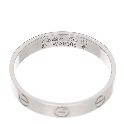 Cartier 18K White Gold 3.5mm LOVE Wedding Band Ring 60 9.25 4 of 4