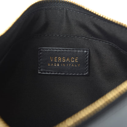 Versace Vitello Baroque Print Icon Wristlet Pouch Black Gold Multi 6 of 7