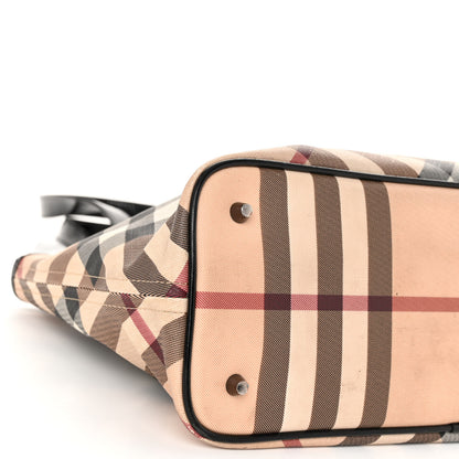 Burberry Patent Trim Nova Check Shopper Tote Black 8 of 11