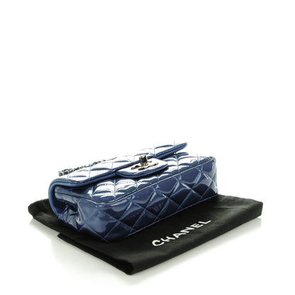 Chanel Patent Calfskin Quilted Mini Rectangular Flap Blue 4 of 8