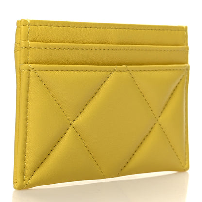 Chanel Lambskin Quilted Chanel 19 Card Holder Yellow 3 of 10