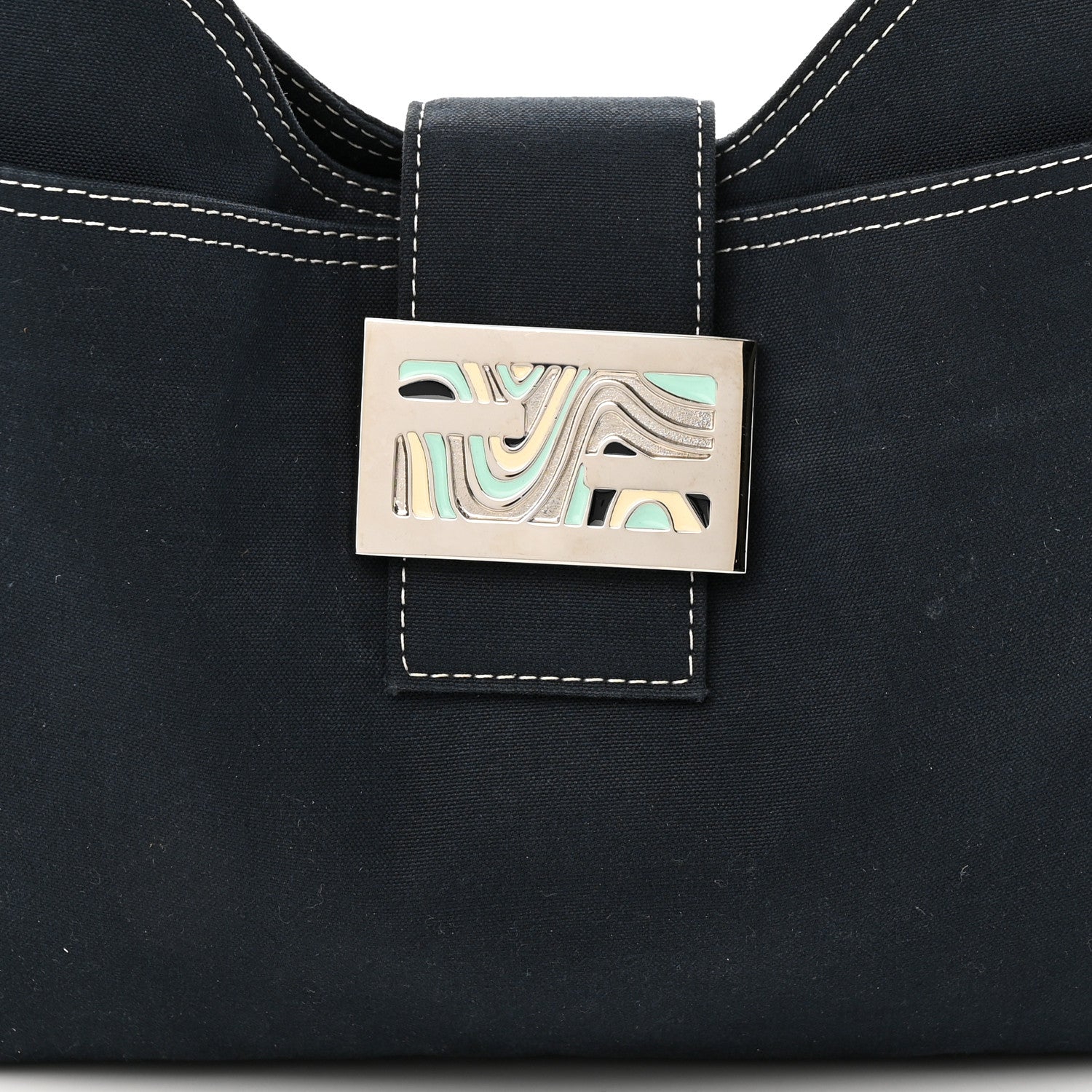 Fendi Denim Baguette Blue 7 of 9