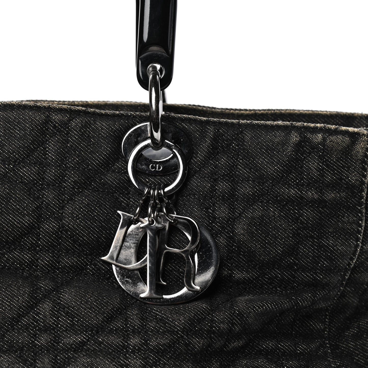 Denim Cannage Large Lady Dior Black