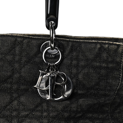 Christian Dior Denim Cannage Large Lady Dior Black 5 of 6