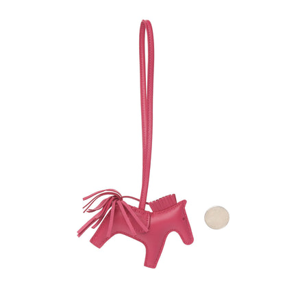 Hermes Milo Lambskin Grigri Rodeo Horse Bag Charm PM Rose Mexico 2 of 5