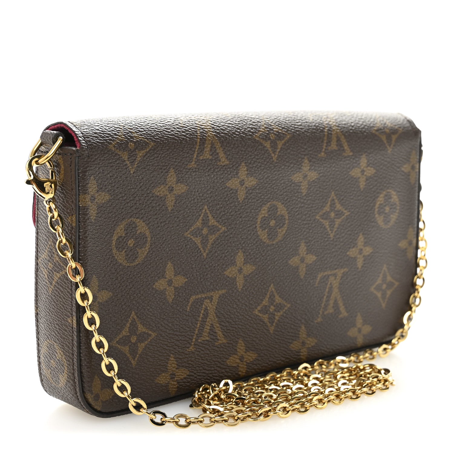 Louis Vuitton Monogram Pochette Felicie Chain Wallet Fuchsia 3 of 11
