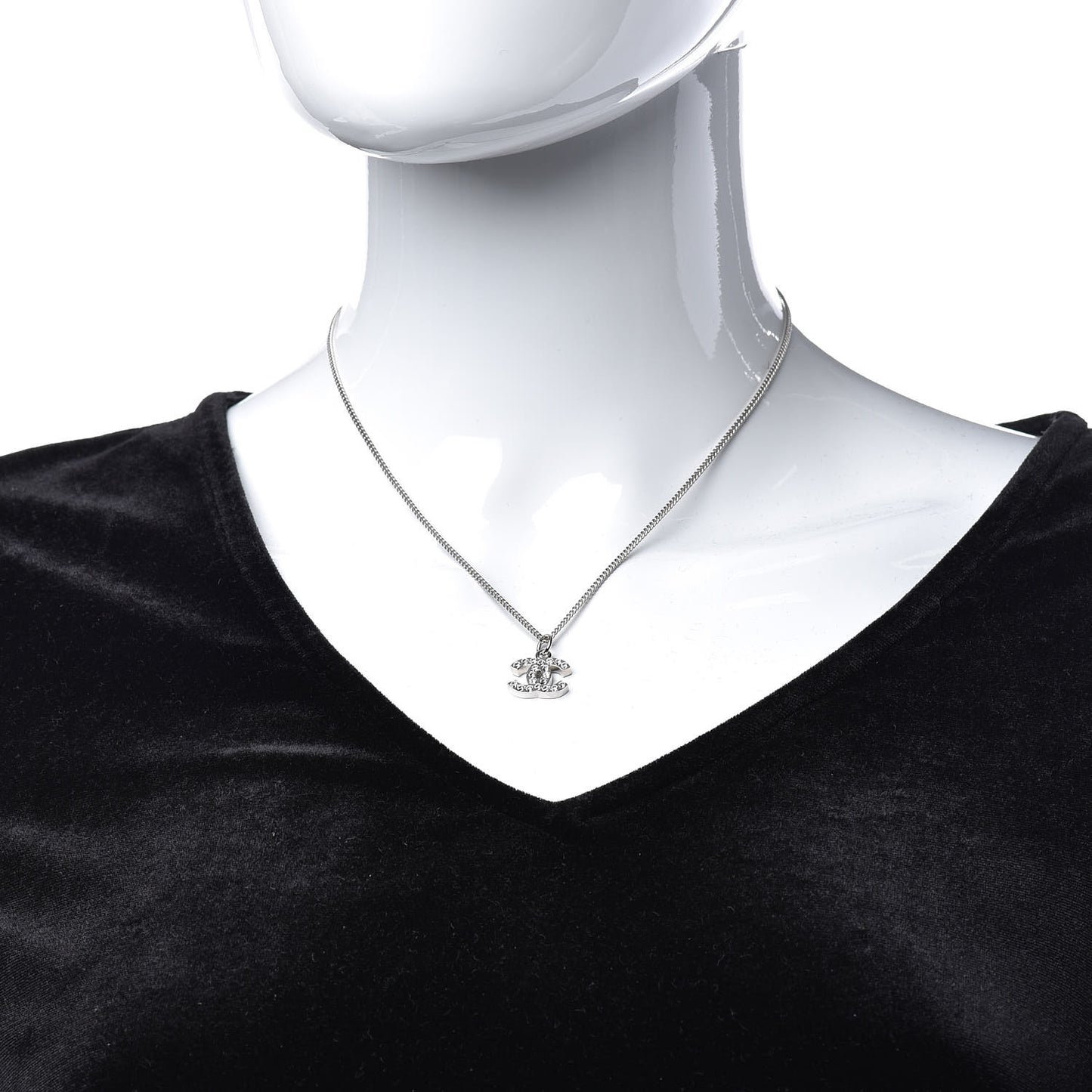 Crystal Timeless CC Necklace Silver
