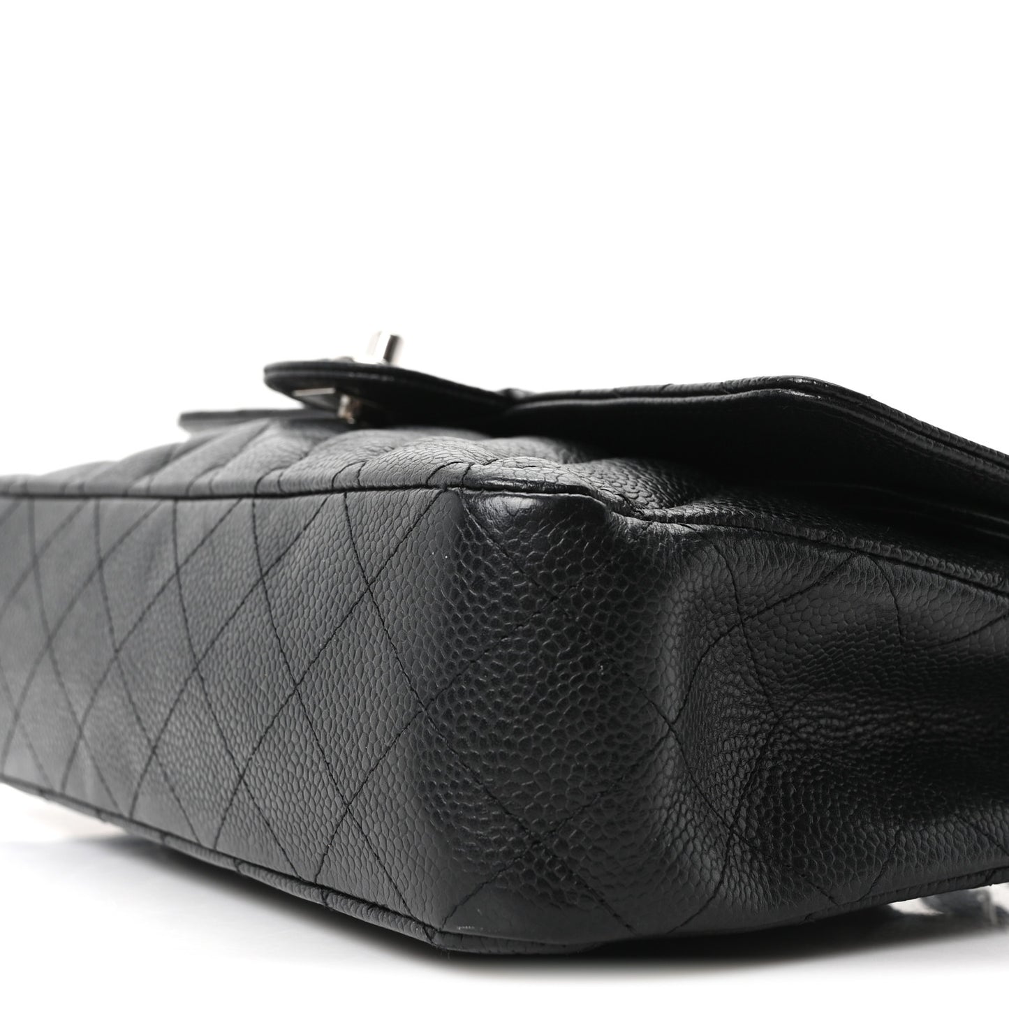 Caviar Quilted Medium Double Flap Black