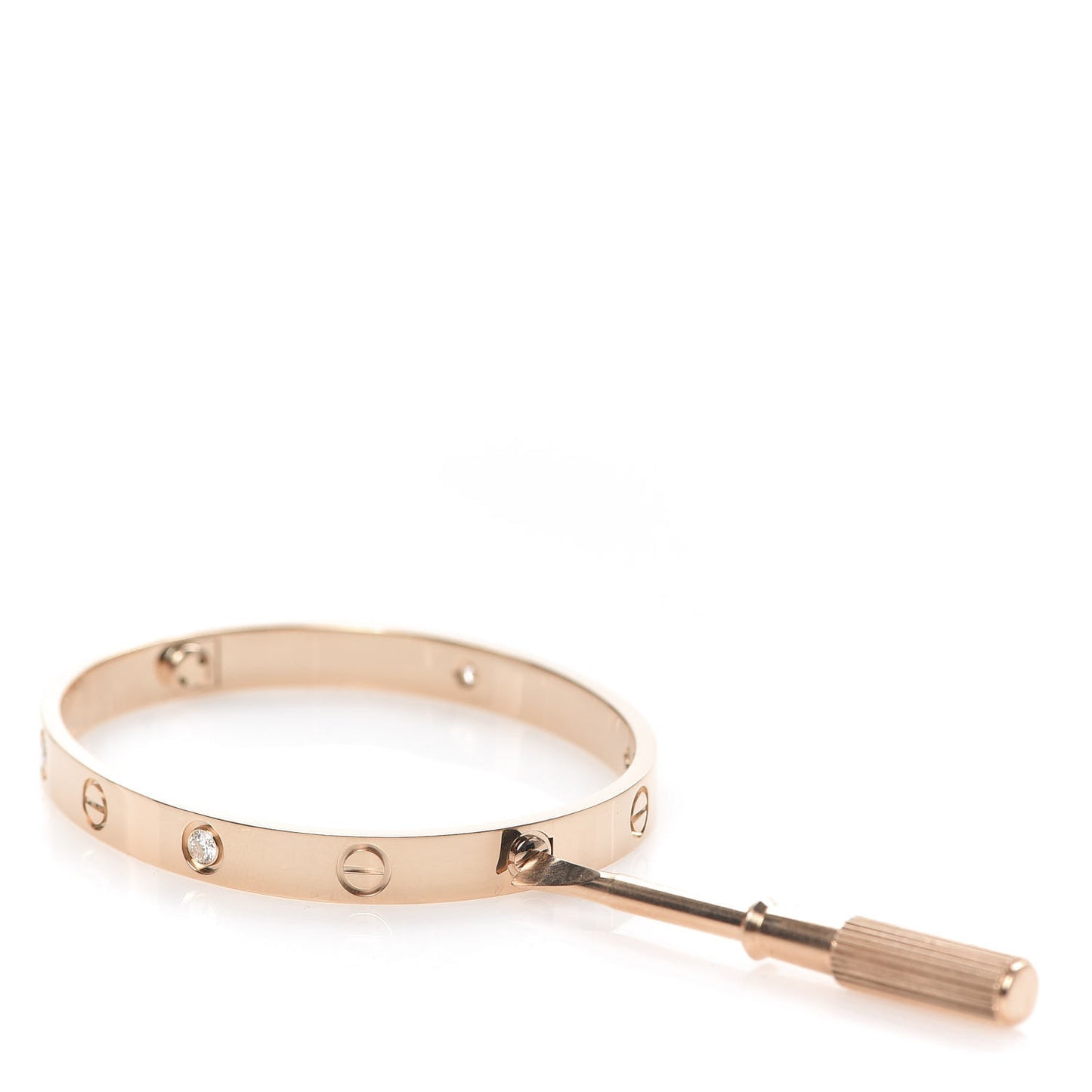 18K Pink Gold 4 Diamond LOVE Bracelet 17