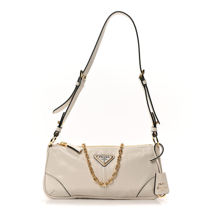 Prada Soft Lux Calfskin Medium Re-Edition 2002 Shoulder Bag White 1 of 10