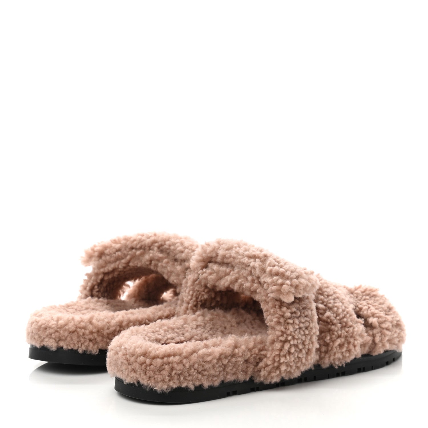 Hermes Woolskin Womens Chypre Sandals 38 Bois De Santal 4 of 8