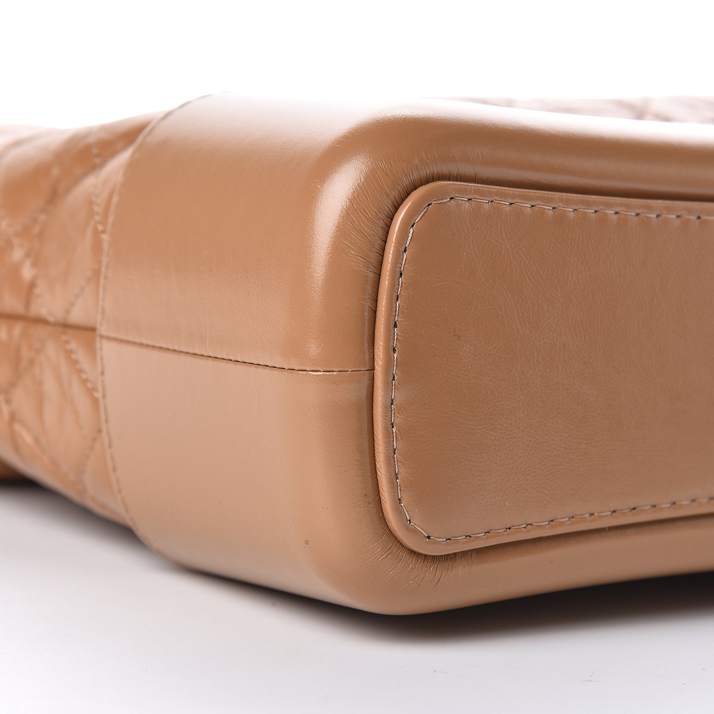 Aged Calfskin Quilted Medium Gabrielle Hobo Tan