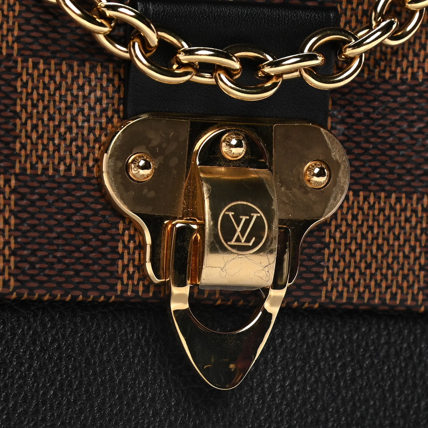 Damier Ebene Vavin Chain Wallet Black