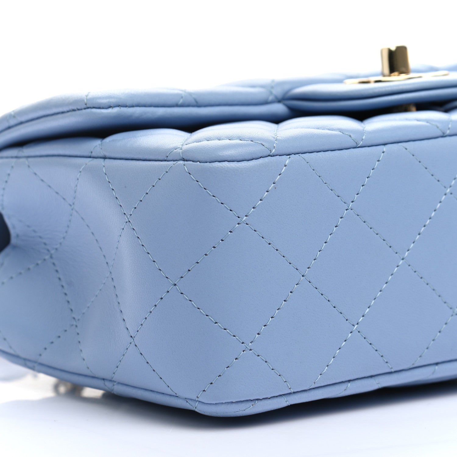 Chanel Lambskin Quilted Mini Rectangular Flap Light Blue 8 of 10