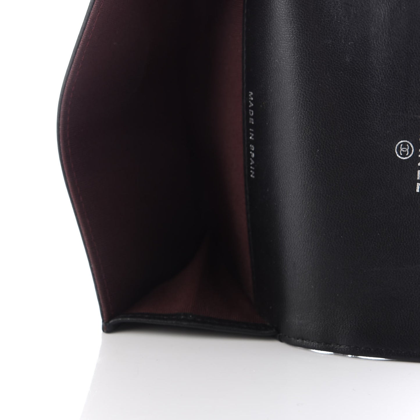 Lambskin Quilted Flap Card Holder Black