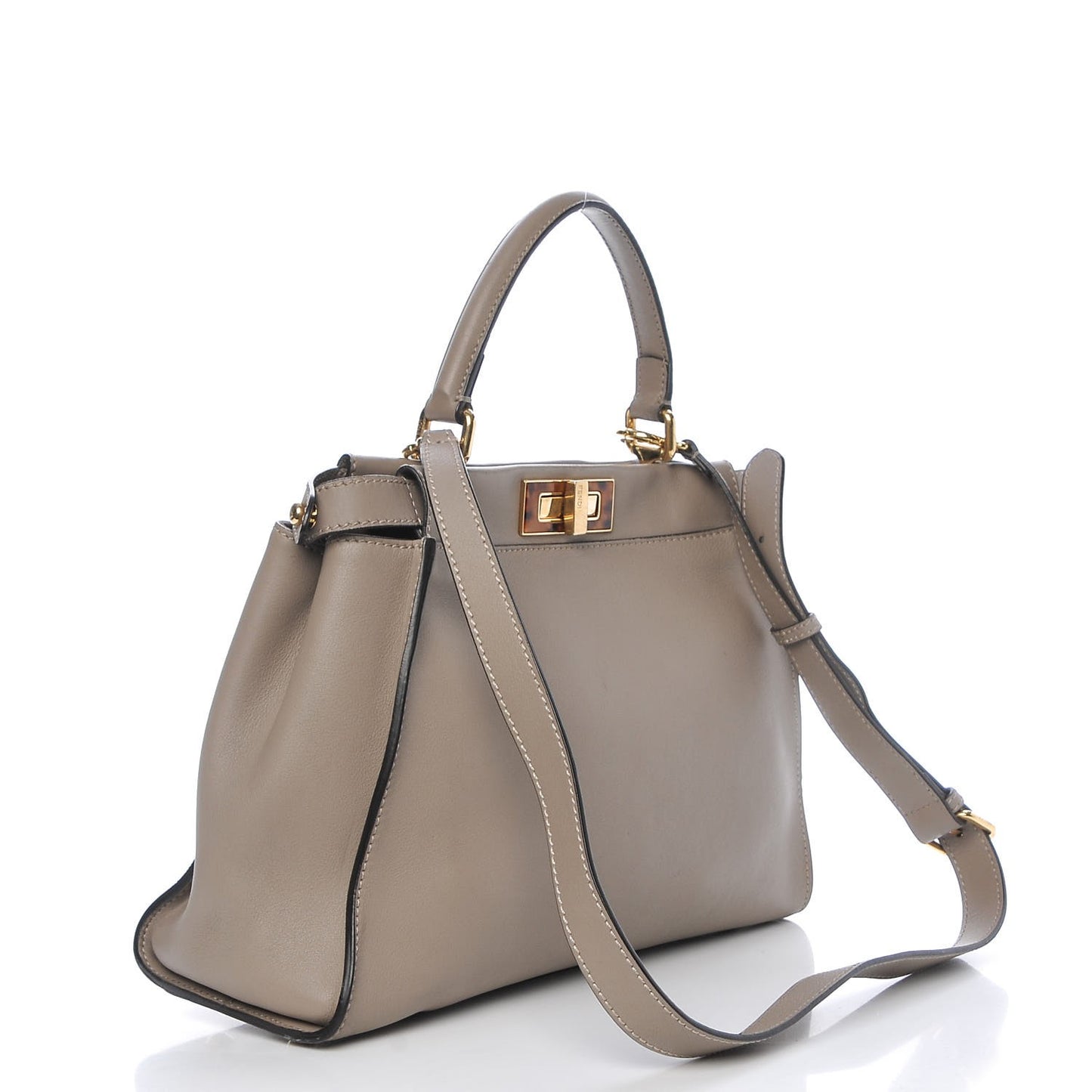 Vitello Seta Plexiglass Tortoise Medium Peekaboo Iconic Satchel Tortora