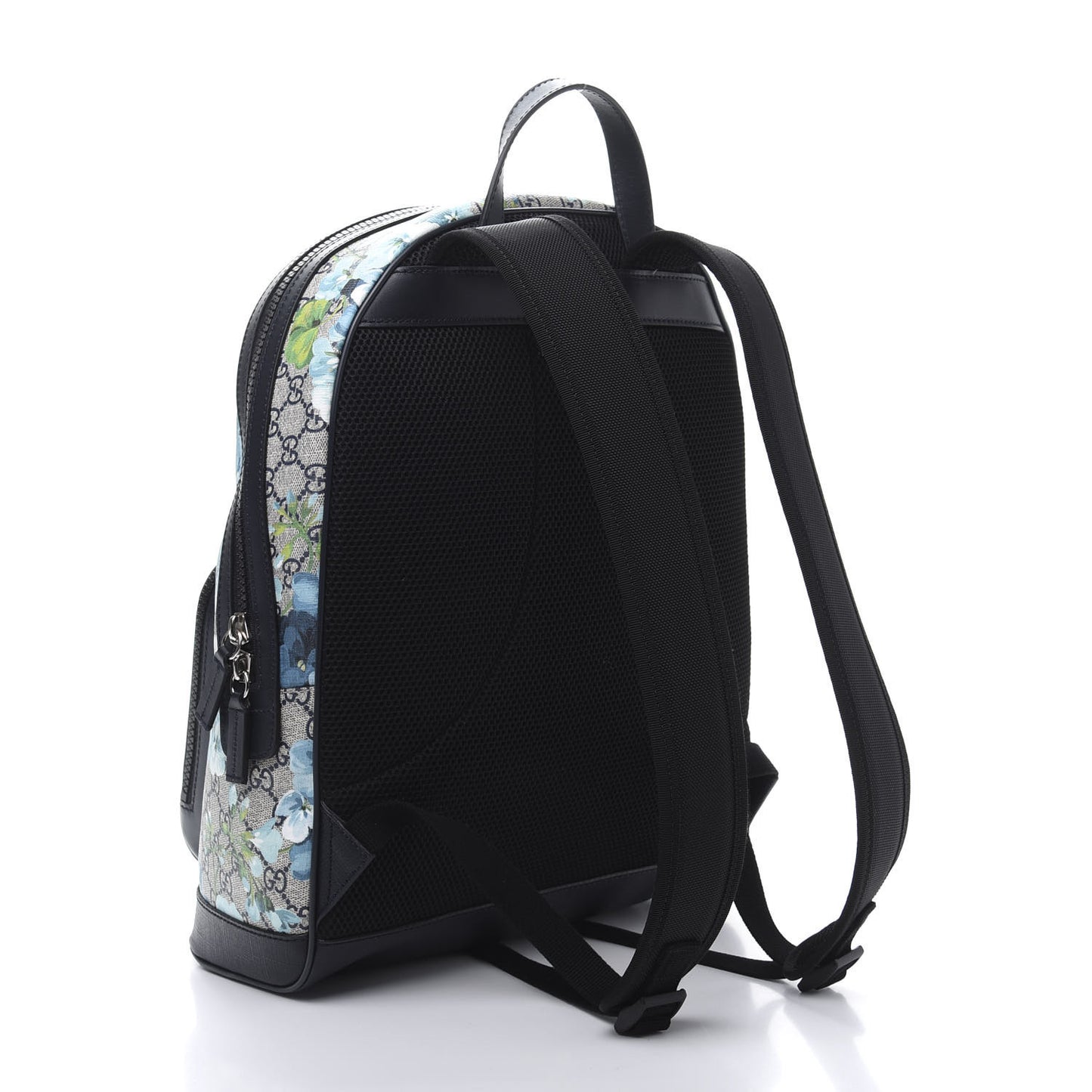 GG Supreme Monogram Blooms Medium Day Backpack Beige Blue Navy