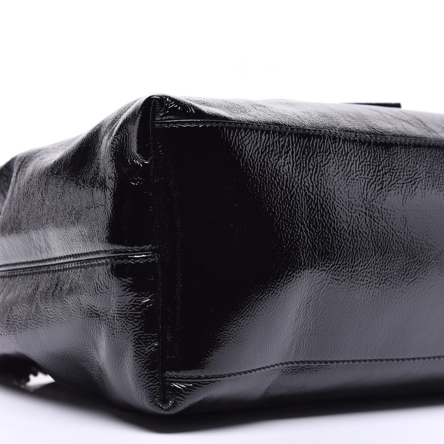 Patent Medium Soho Chain Shoulder Bag Black
