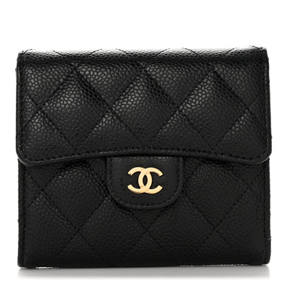 Chanel Caviar Quilted Compact Flap Wallet Black 1 of 9
