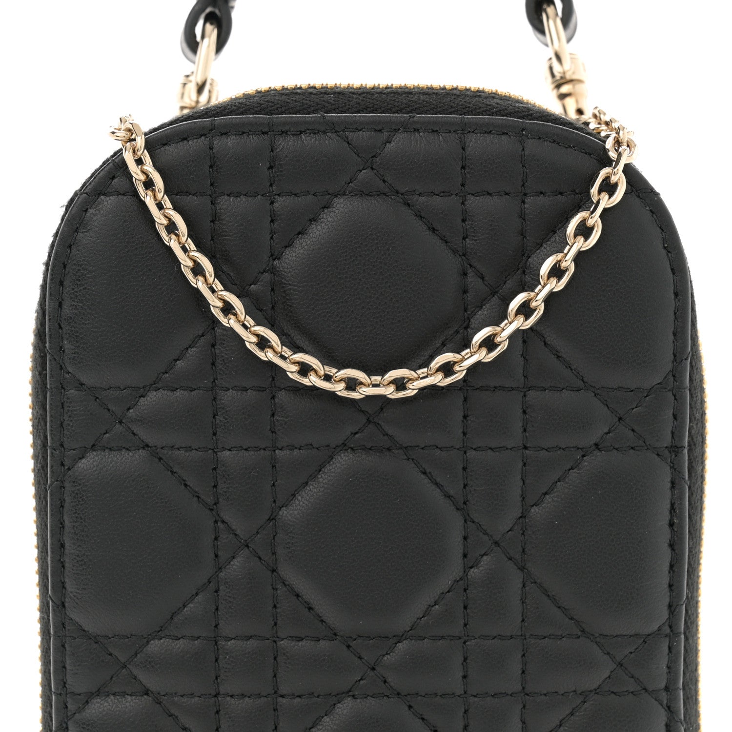 Christian Dior Lambskin Cannage Lady Dior Phone Holder Black 7 of 11