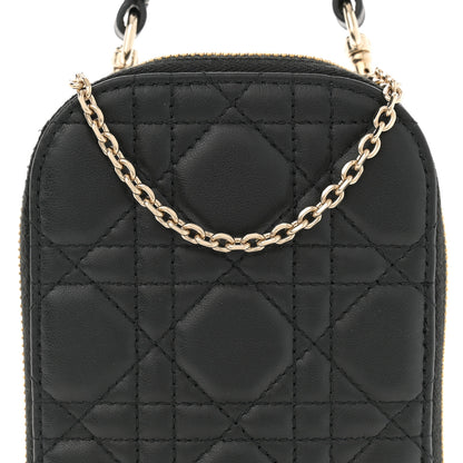 Christian Dior Lambskin Cannage Lady Dior Phone Holder Black 7 of 11