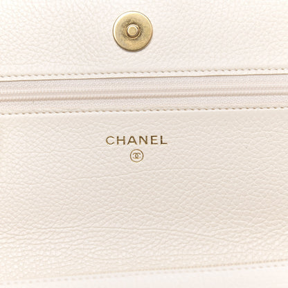 Chanel Calfskin Crochet 19 Wallet On Chain WOC White Black 6 of 12
