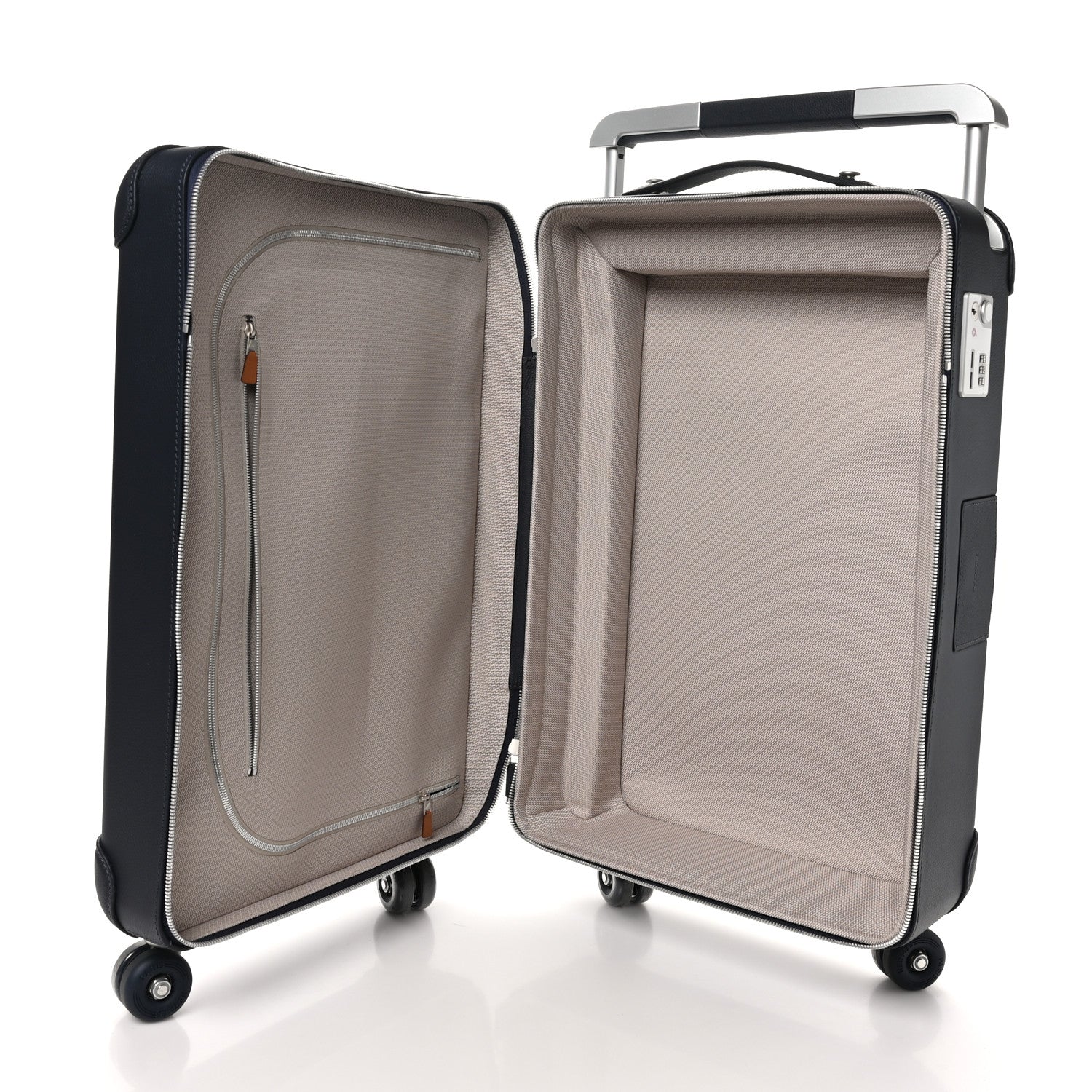 Hermes H Plume Canvas Taurillon Cabine R.M.S. Trolley Case Luggage Indigo Ecru Bleu Nuit 9 of 15