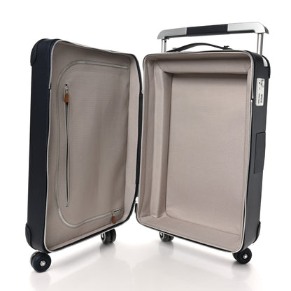 Hermes H Plume Canvas Taurillon Cabine R.M.S. Trolley Case Luggage Indigo Ecru Bleu Nuit 9 of 15
