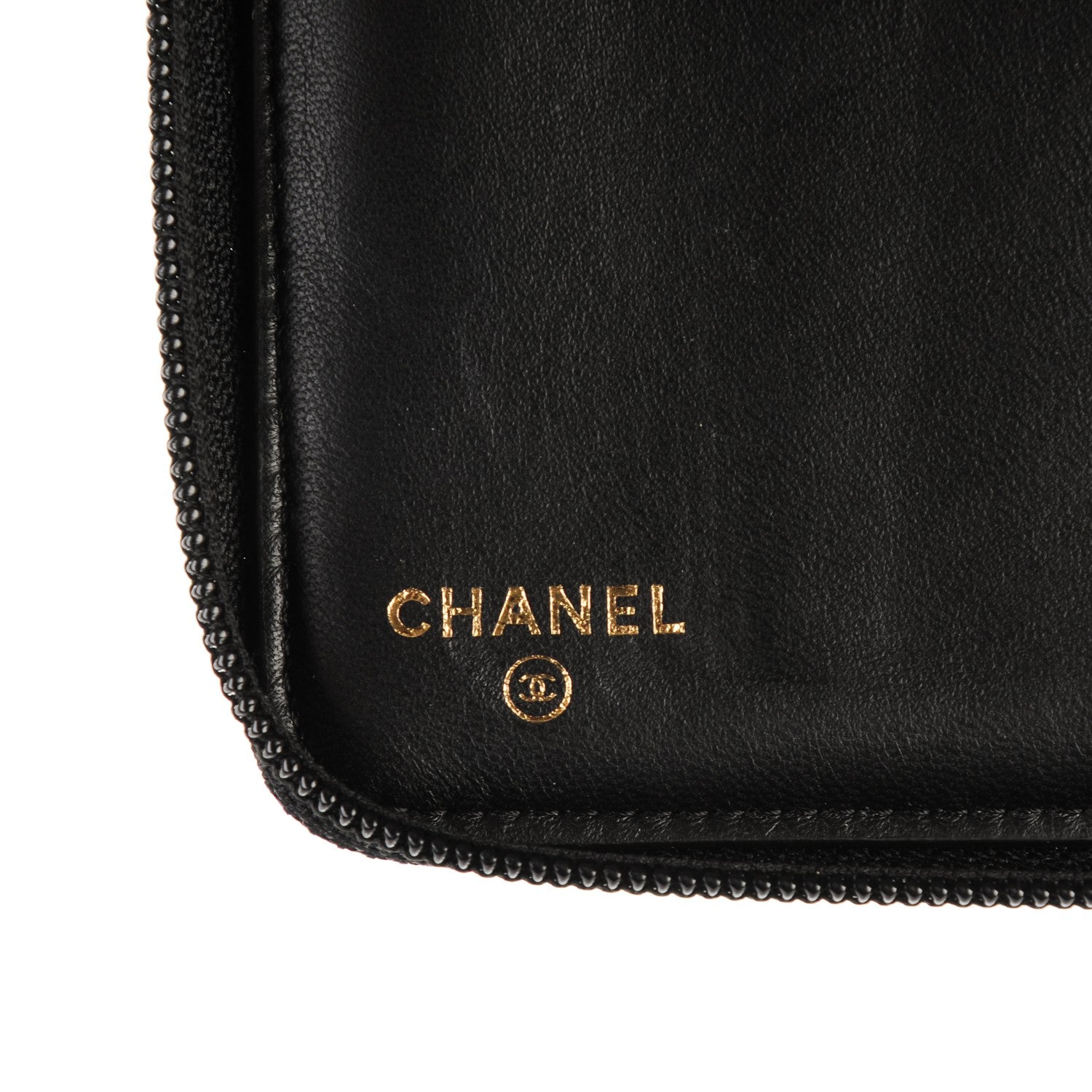Chanel Lambskin Quilted Boy Zip Around Organizer Wallet Black 6 of 8
