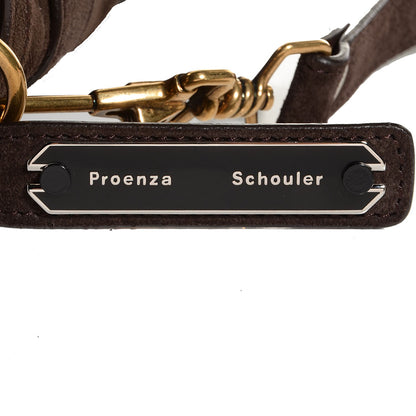 Proenza Schouler Suede Fringed PS1 Crossbody Pouch Messenger Bark 13 of 14