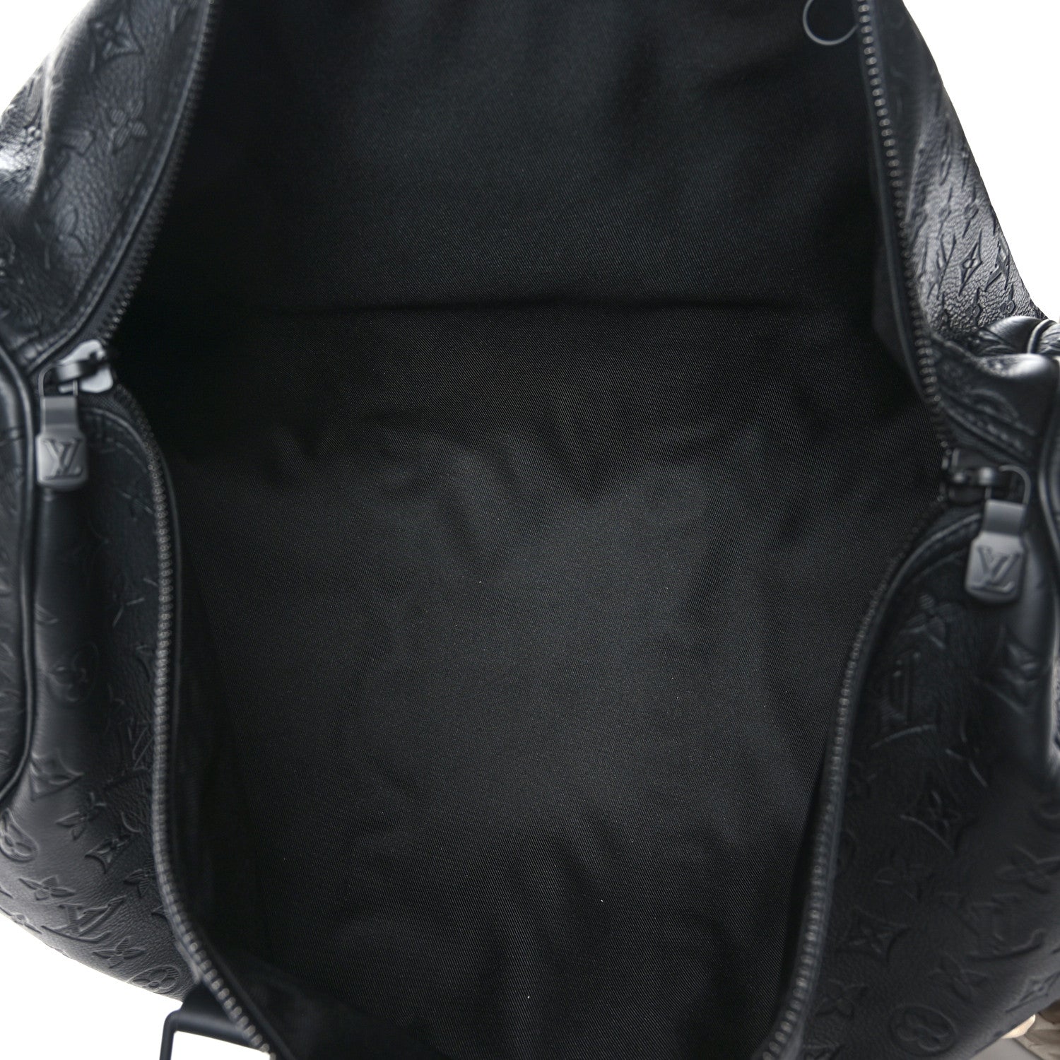 Louis Vuitton Calfskin Shadow Monogram Keepall Bandouliere 50 Black 4 of 9