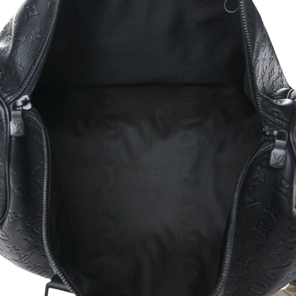 Louis Vuitton Calfskin Shadow Monogram Keepall Bandouliere 50 Black 4 of 9
