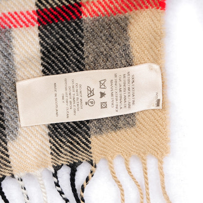 Burberry Merino Wool Check Printed Scarf Camel 4 of 6