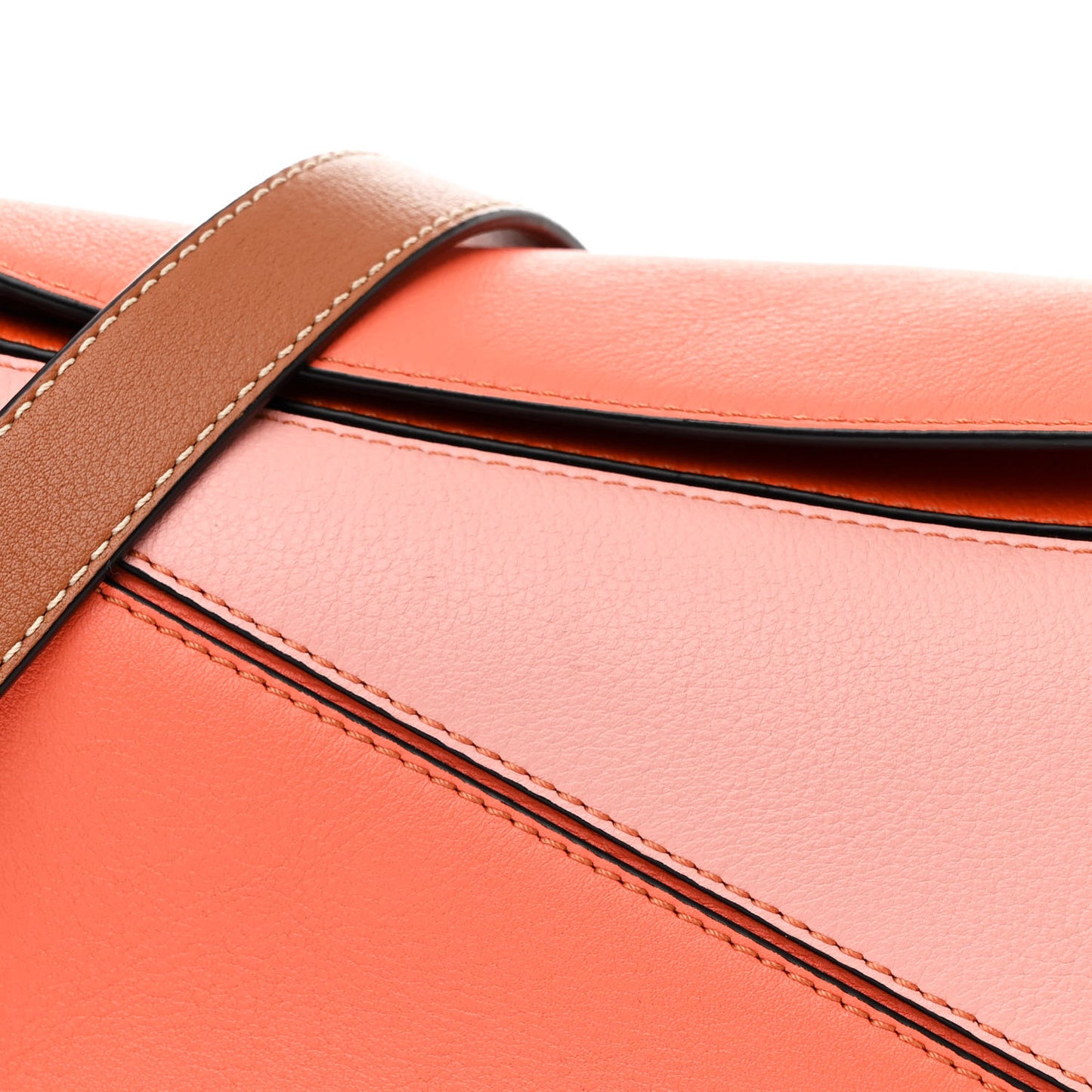 Calfskin Small Puzzle Bag Orange Tan Pink