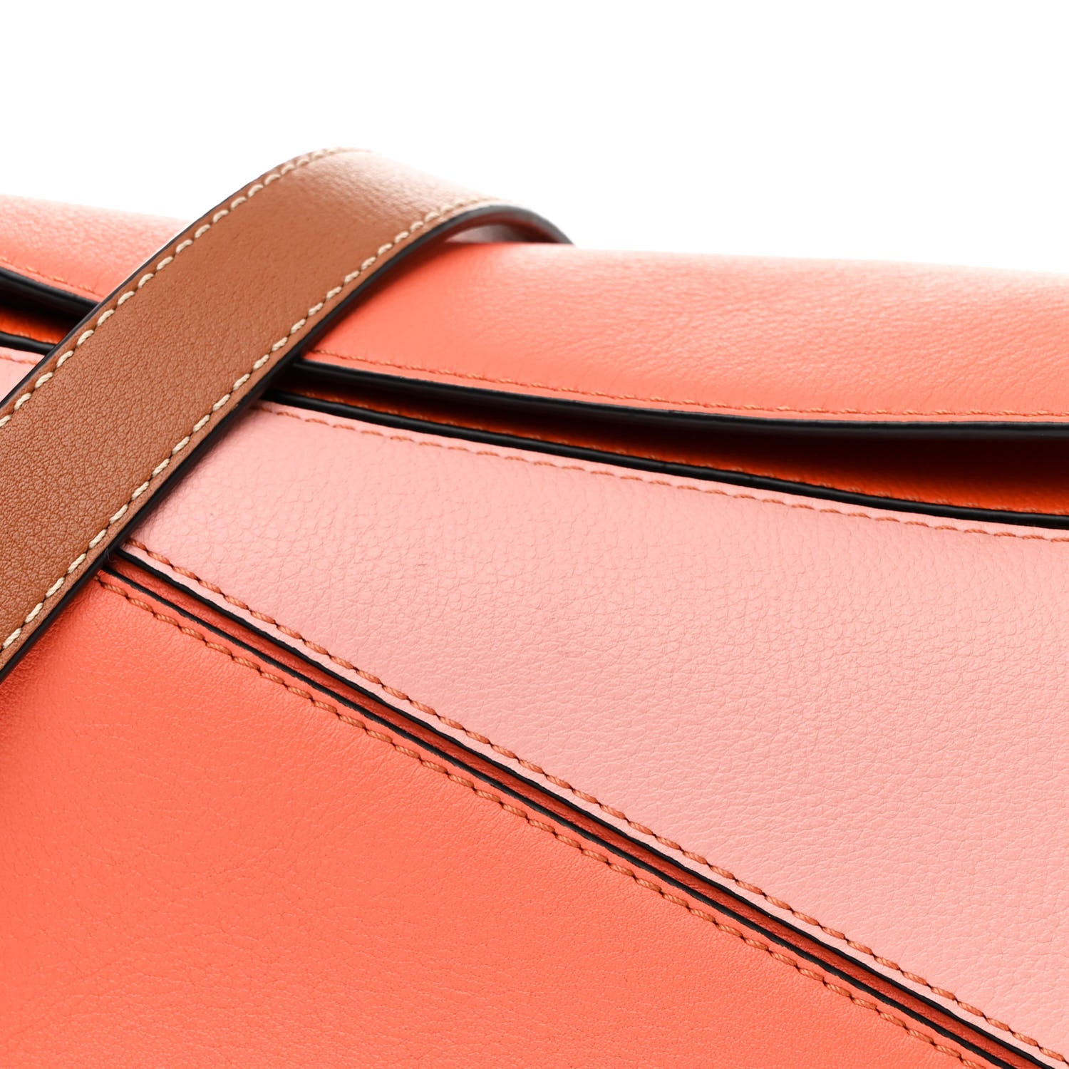 Loewe Calfskin Small Puzzle Bag Orange Tan Pink 7 of 9