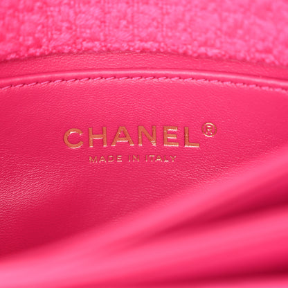 Chanel Cashmere Tweed Quilted Mini Bijoux Flap Fuchsia 6 of 11