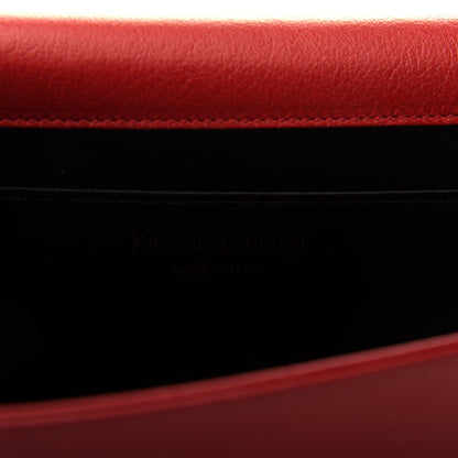 Saint Laurent Calfskin Monogram Large Belle De Jour Clutch Red 6 of 6