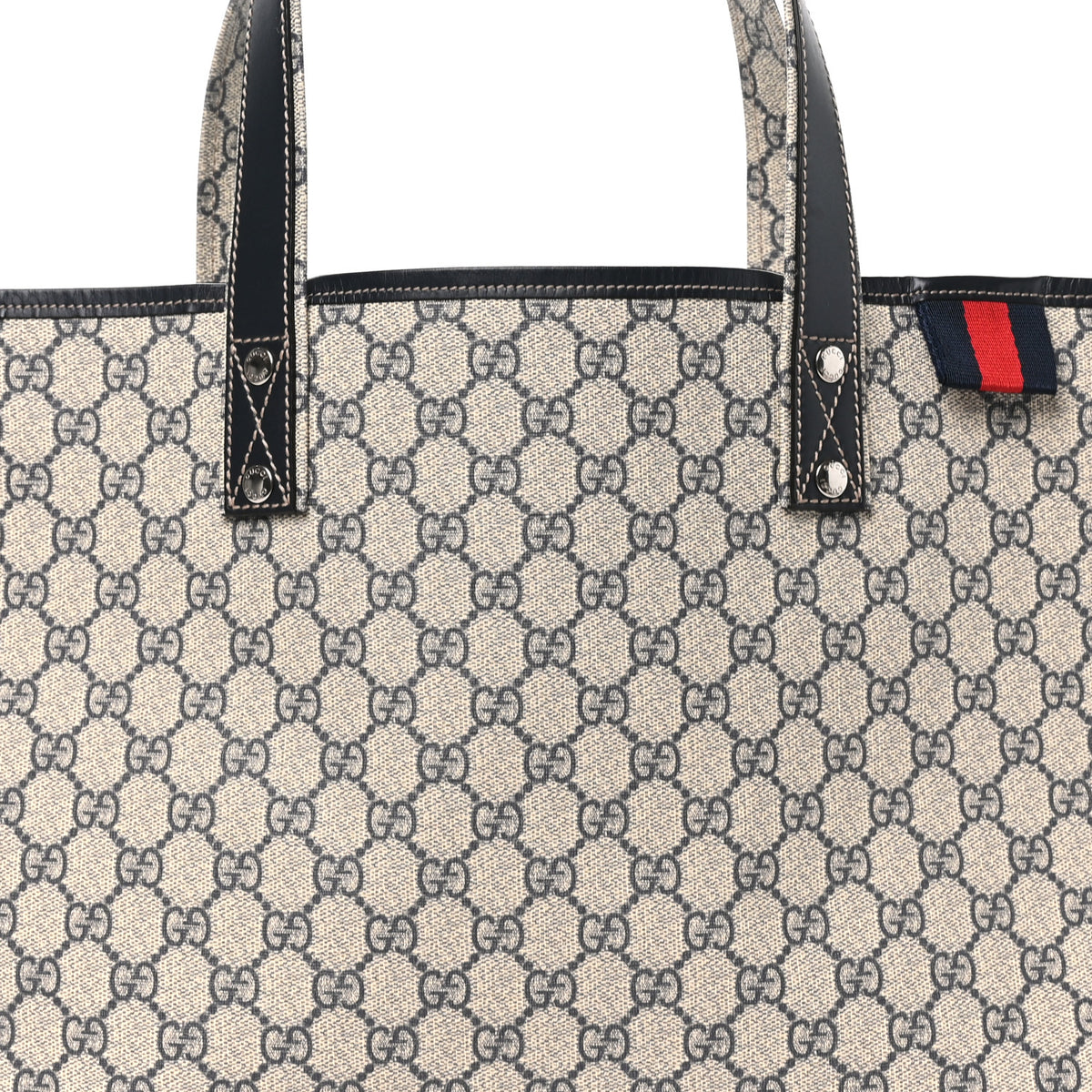 GG Plus Monogram Medium Signature Web Loop Tote Navy