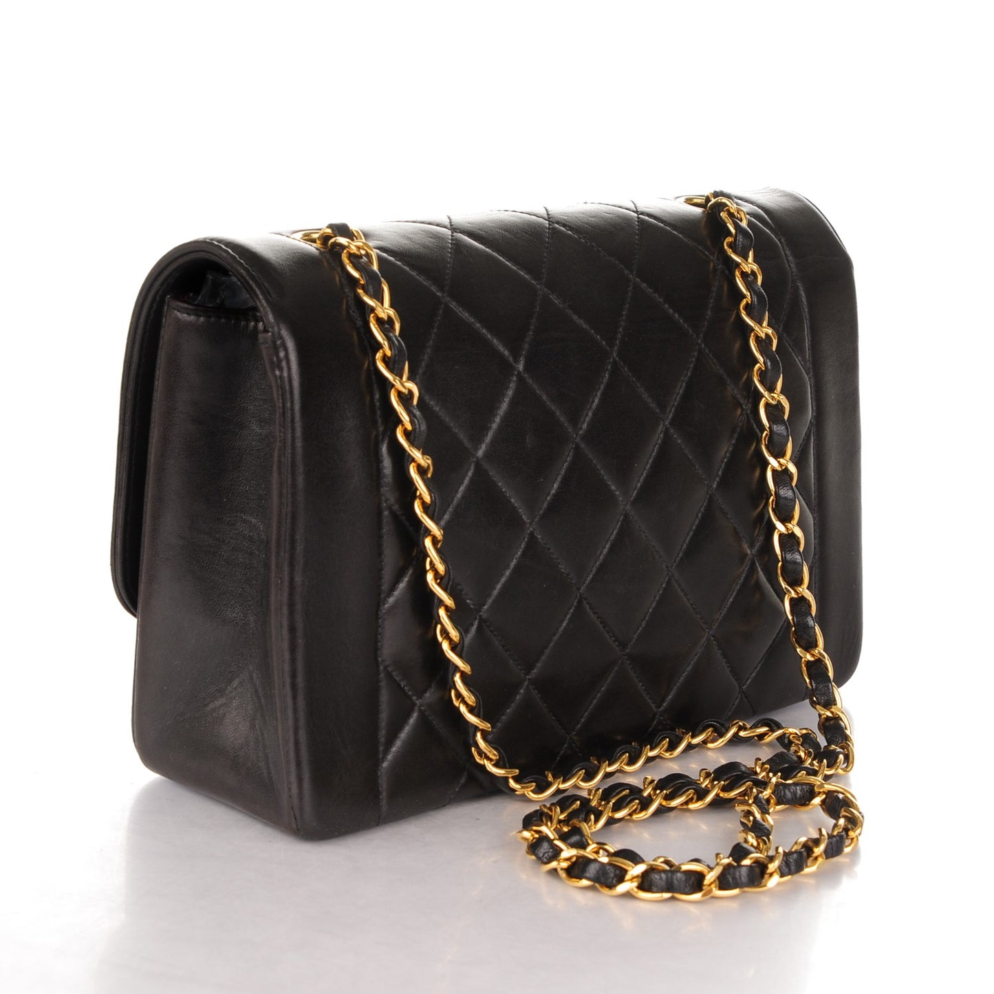 Lambskin Quilted Medium Single Flap Black