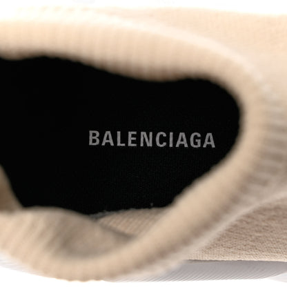 Balenciaga Technical 3D Recycled Knit Bi-Color Womens Speed 2.0 Transparent Sole Sneakers 37 Light Beige White 7 of 11