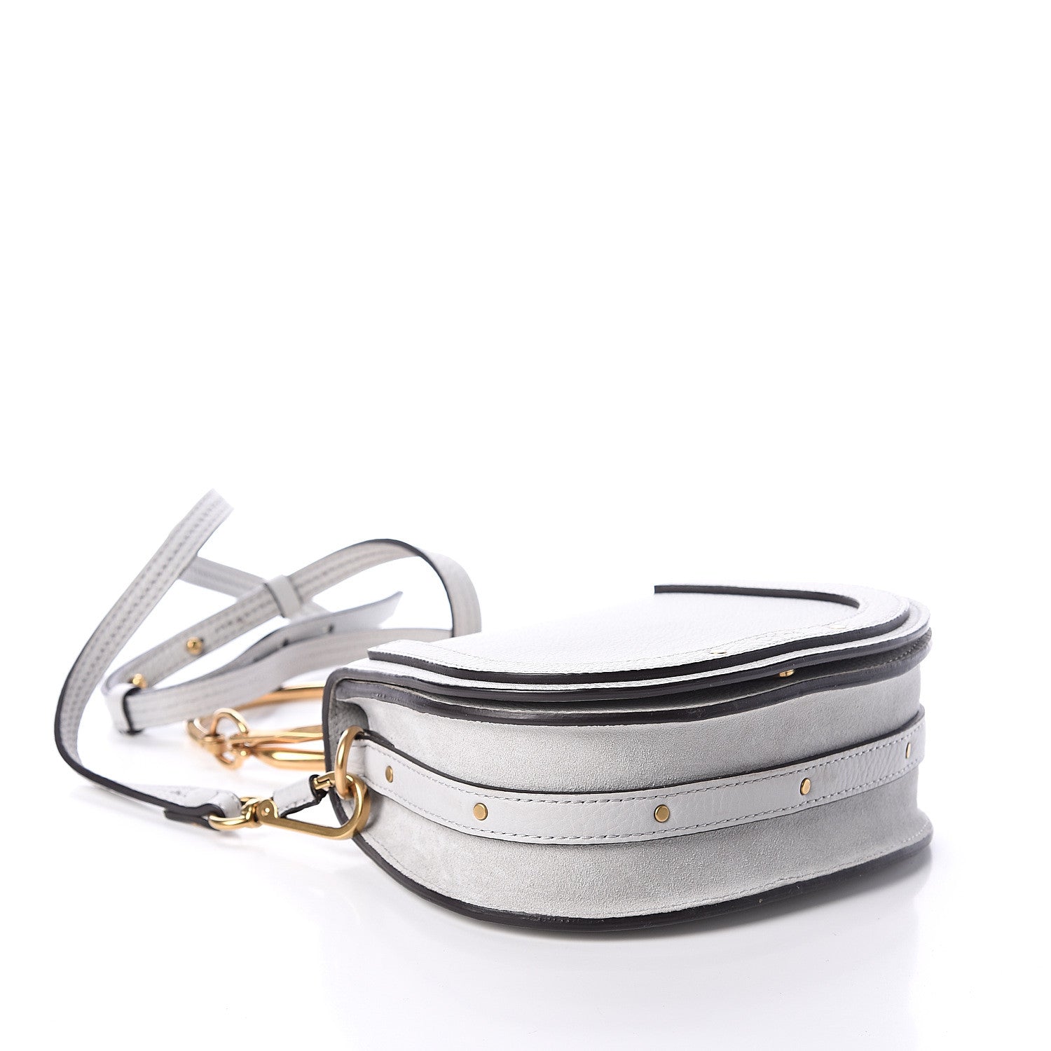 Chloe Calfskin Suede Small Nile Bracelet Bag Airy Grey 3 of 7