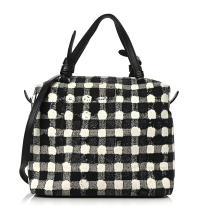 Celine Canvas Calfskin Small Soft Cube Satchel Black White 1 of 9