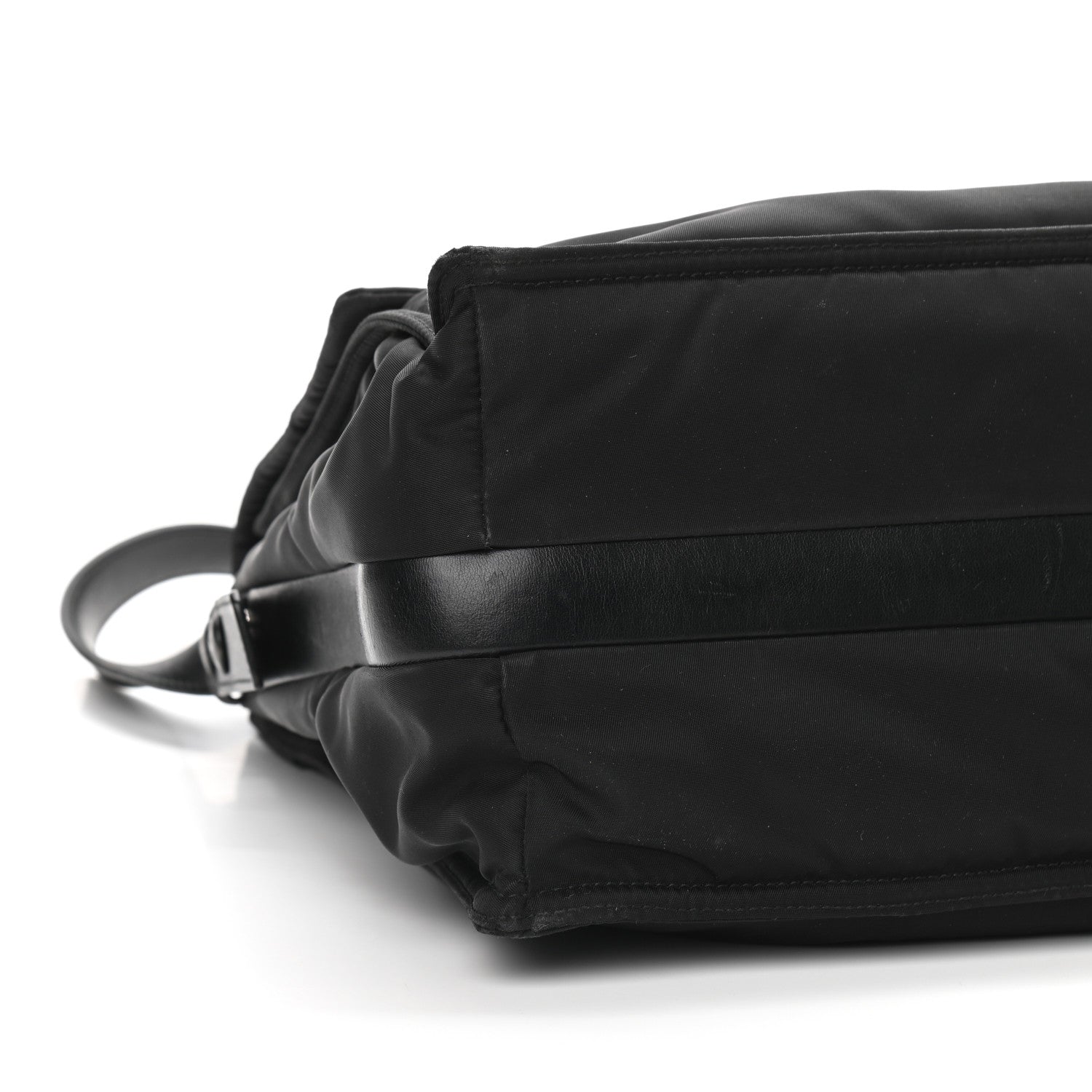 Prada Tessuto Nylon Calfskin Messenger Bag Black 5 of 10